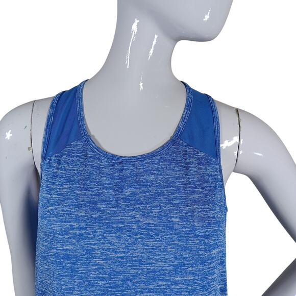 Sporty Yoga Top Size Small Blue Mesh Panels Sleeveless - Picture 2 of 7